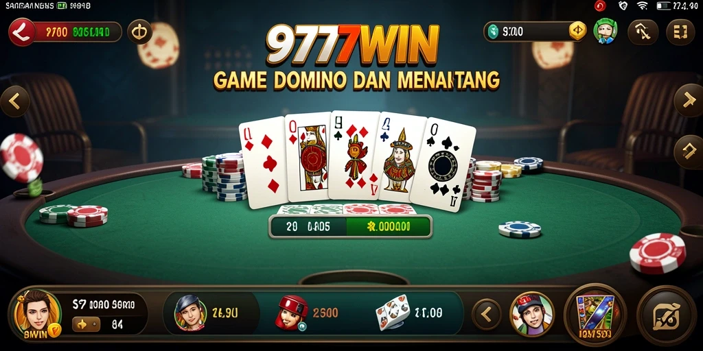 Screenshot utama gameplay Domino di 9777WIN yang seru dan interaktif.