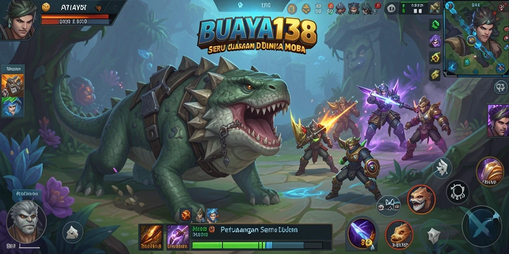 Tampilan aksi seru dan strategis dalam gameplay MOBA.
