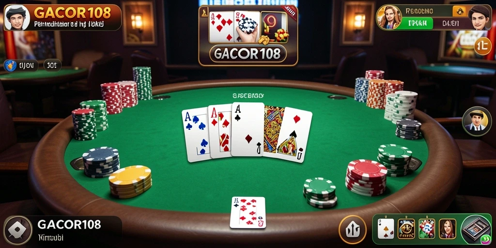 Tampilan menarik dari gameplay Poker di GACOR108.