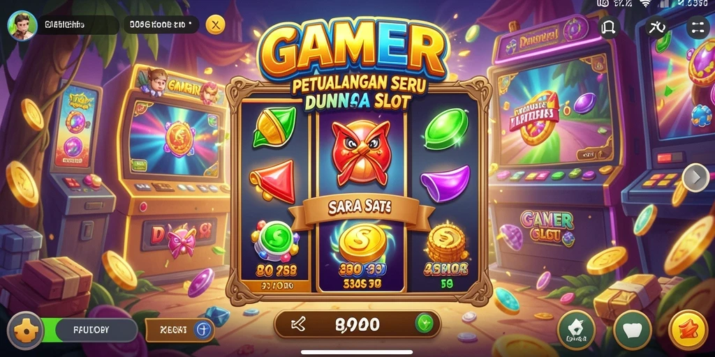 Screenshot gameplay GAMERP menampilkan spin mesin slot yang mendebarkan.