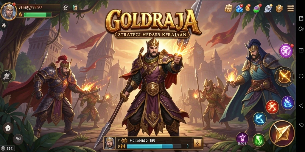 Tangkapan layar permainan GOLDRAJA menampilkan aksi strategi yang mendebarkan.