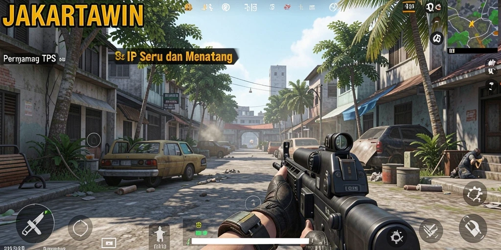 Tangkapan layar menampilkan aksi pertempuran seru dalam gameplay JAKARTAWIN.