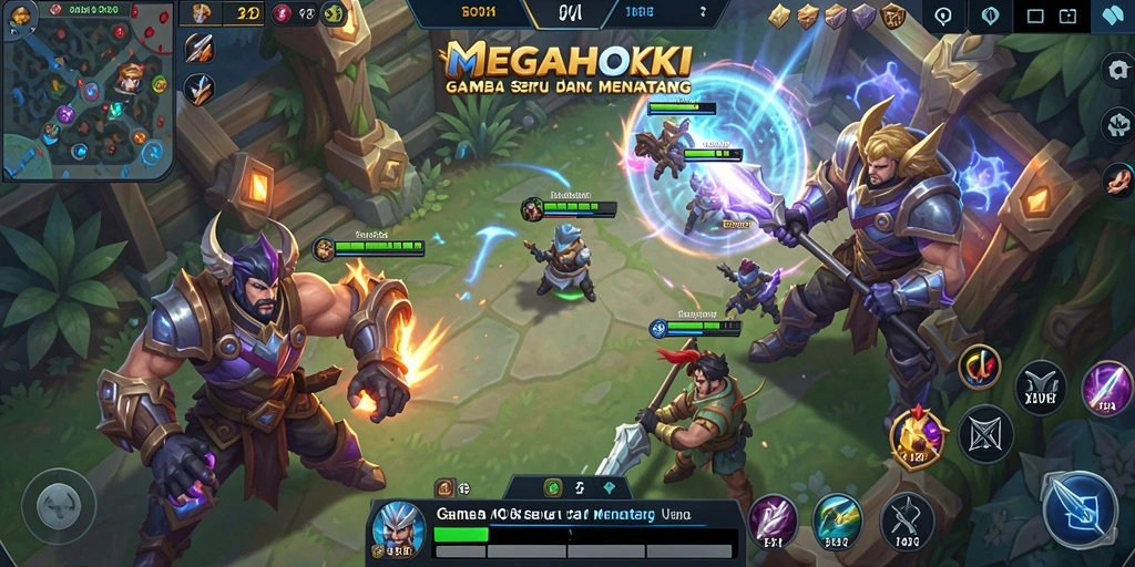 Gameplay seru MEGAHOKI dalam pertarungan MOBA.