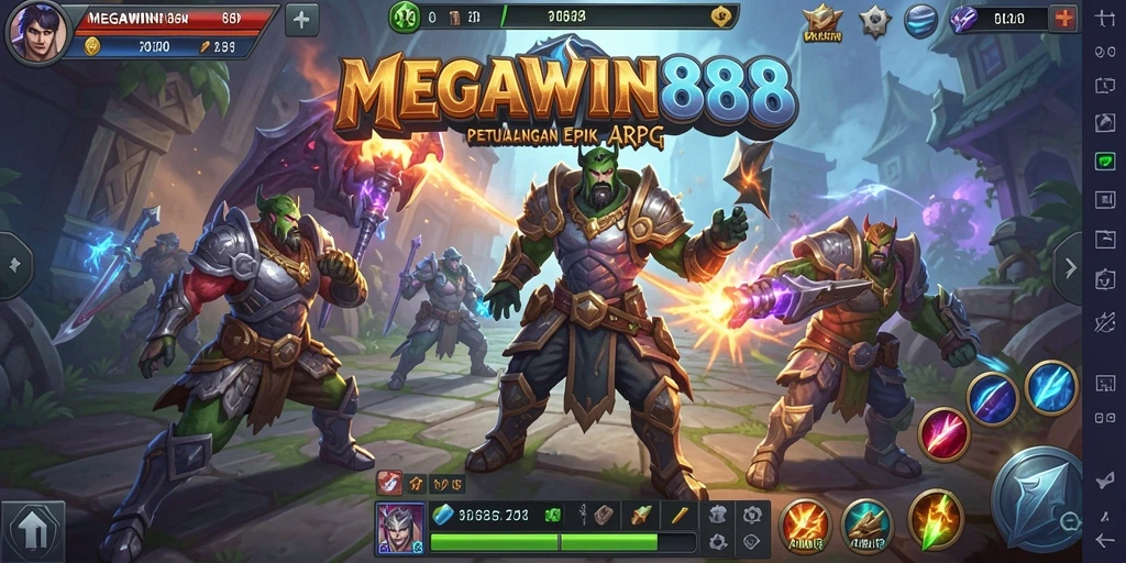 Screenshot aksi epic dalam pertarungan ARPG di MEGAWIN888.