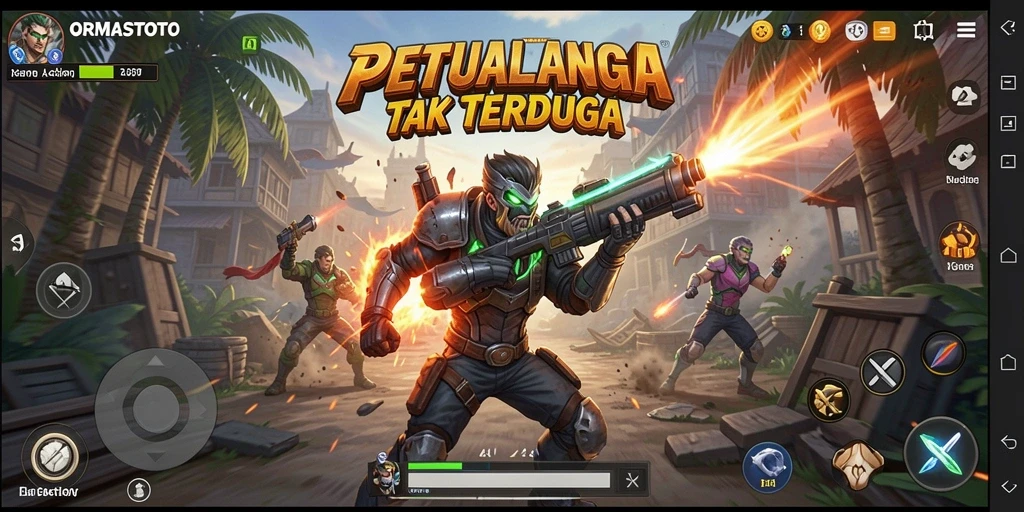 Tampilan gameplay ORMASTOTO yang mendebarkan dan penuh aksi.