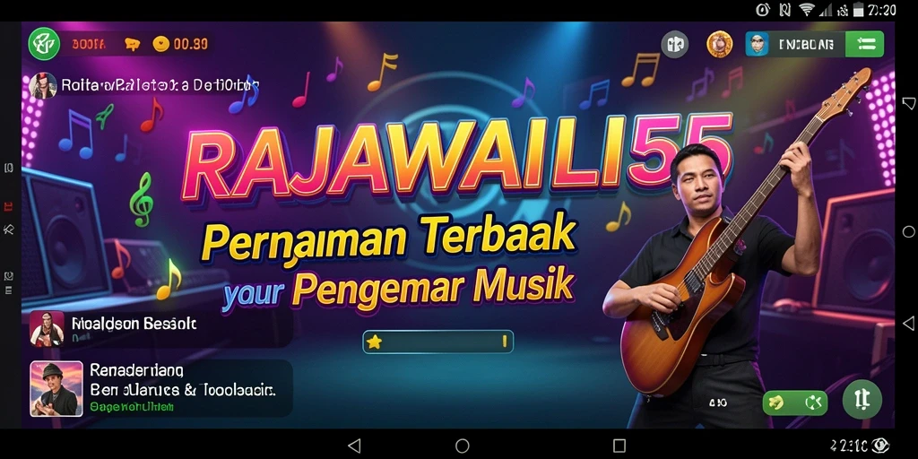 Tampilan gameplay menakjubkan di RAJAWALI55 dengan berbagai pilihan lagu.