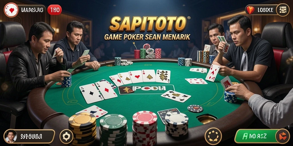Gameplay seru SAPITOTO yang menampilkan aksi Poker mendebarkan.