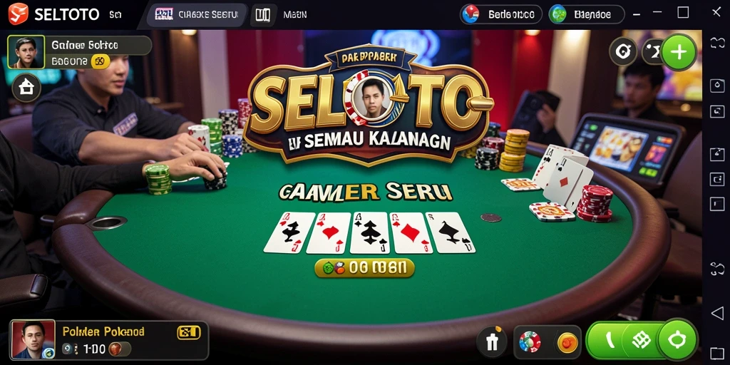 Screenshot permainan SELTOTO menampilkan aksi Poker yang mendebarkan.