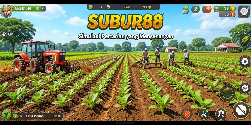 Tampilan gameplay SUBUR88 yang menarik dengan aktivitas bertani.