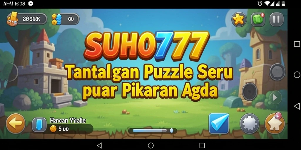 Screenshot utama menunjukkan gameplay puzzle SUHU777 yang menantang dan interaktif.