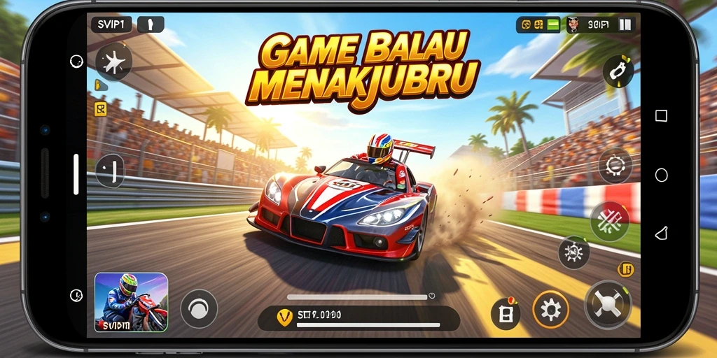 Gameplay Racing SVIP1 dengan mobil balap yang menakjubkan.