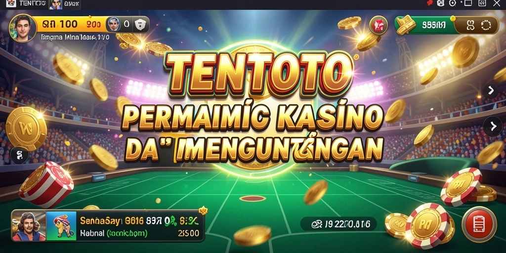 Tangkapan layar menunjukkan gameplay seru TENTOTO di aplikasi Kasino.