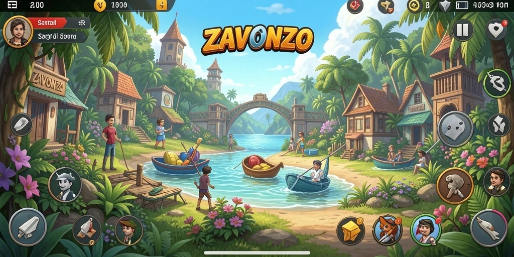 Screenshot menunjukkan gameplay ZAVONZO yang menyenangkan dan interaktif.